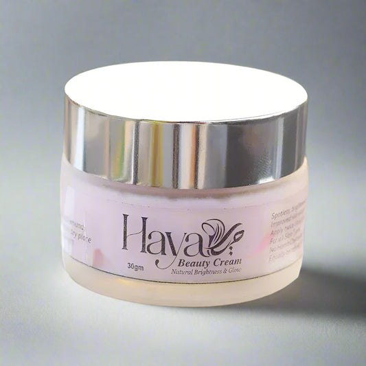 Jar of Hava Beauty Cream on a neutral background