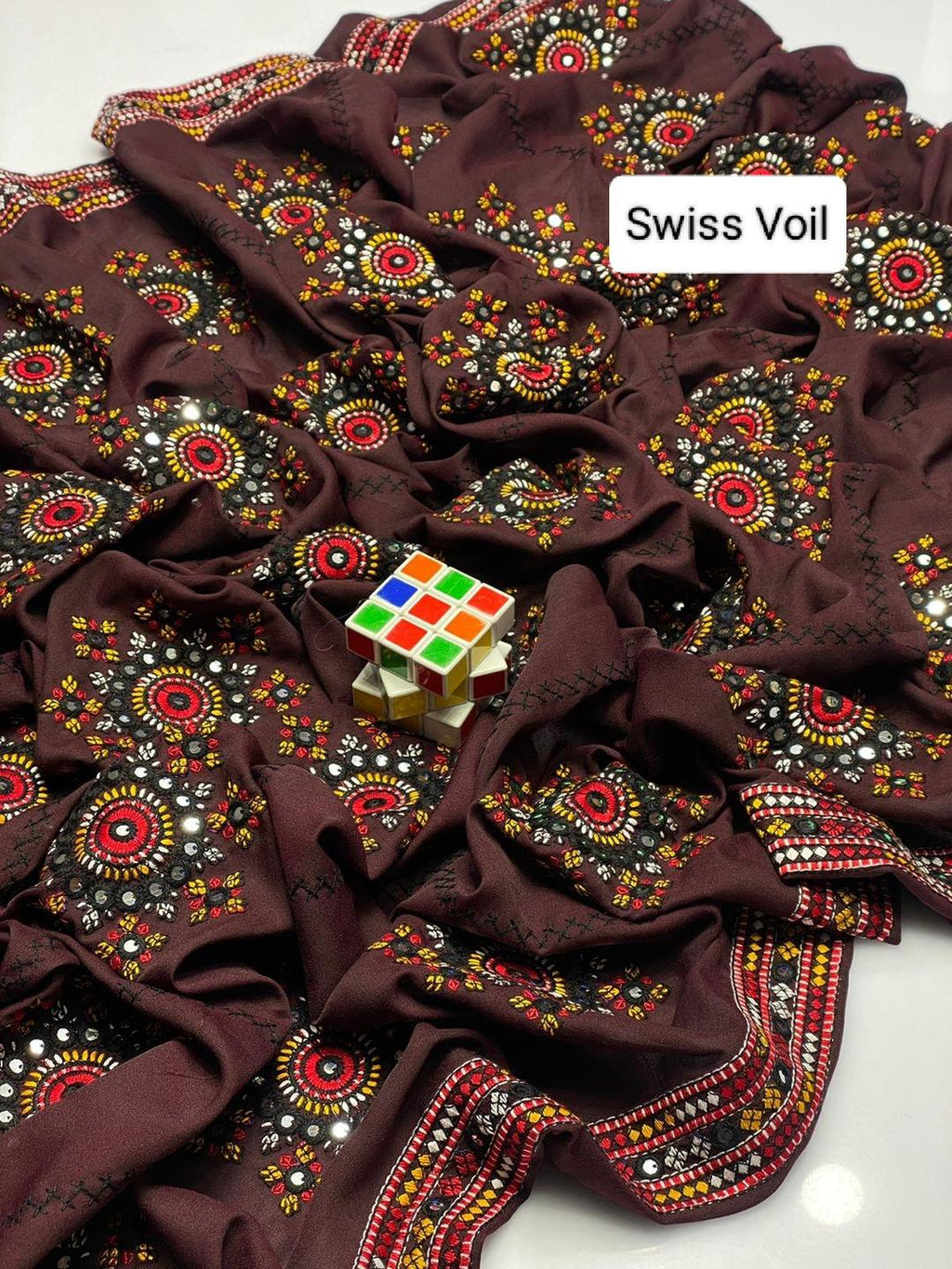 Women's Swiss Embroidered Shawl
