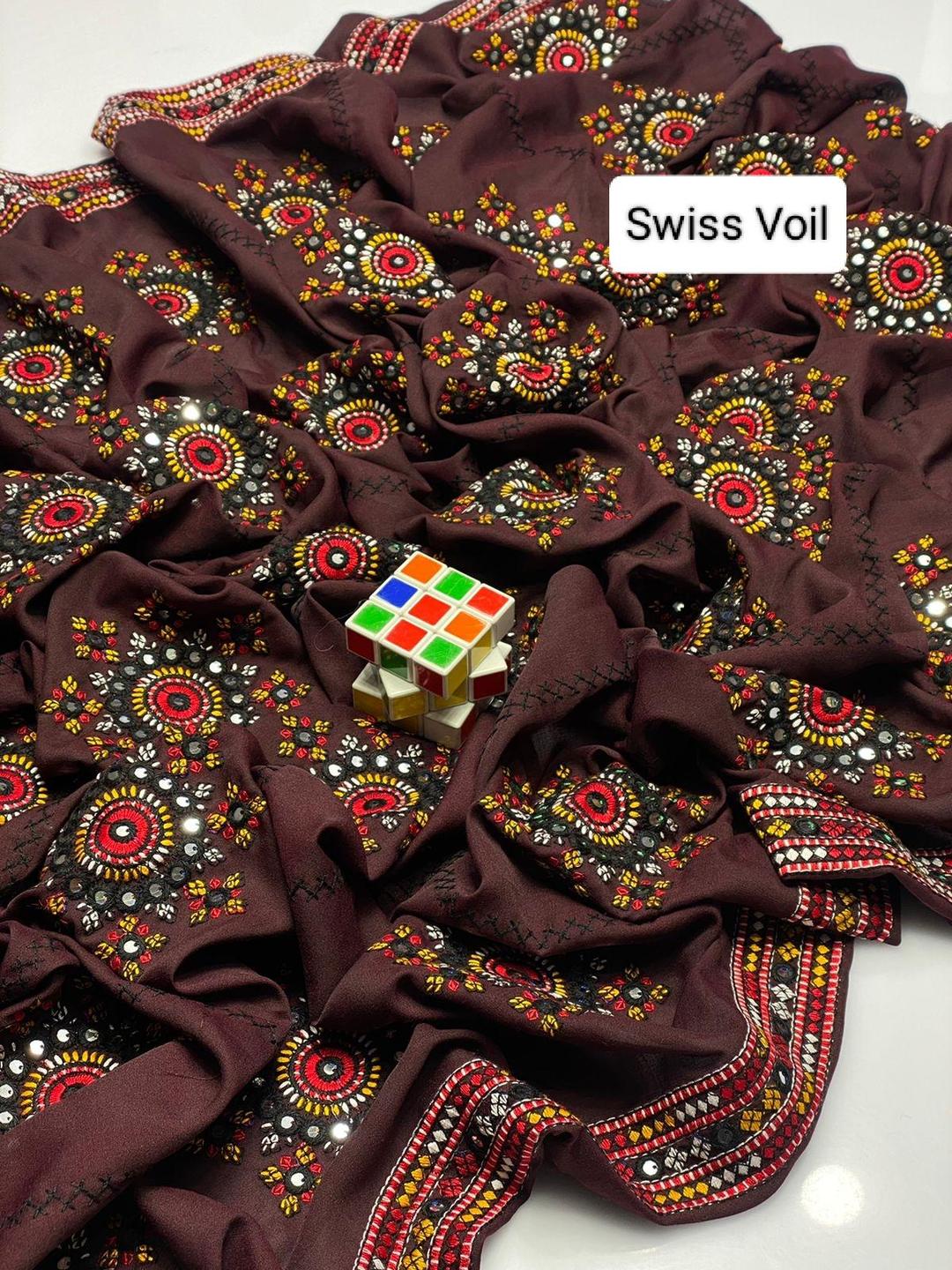 Women's Swiss Embroidered Shawl