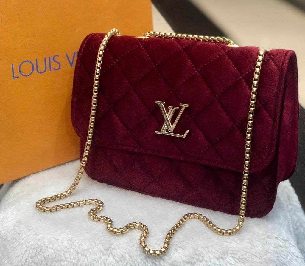 Stylish Women's Quilted Maroon Crossbody Bag