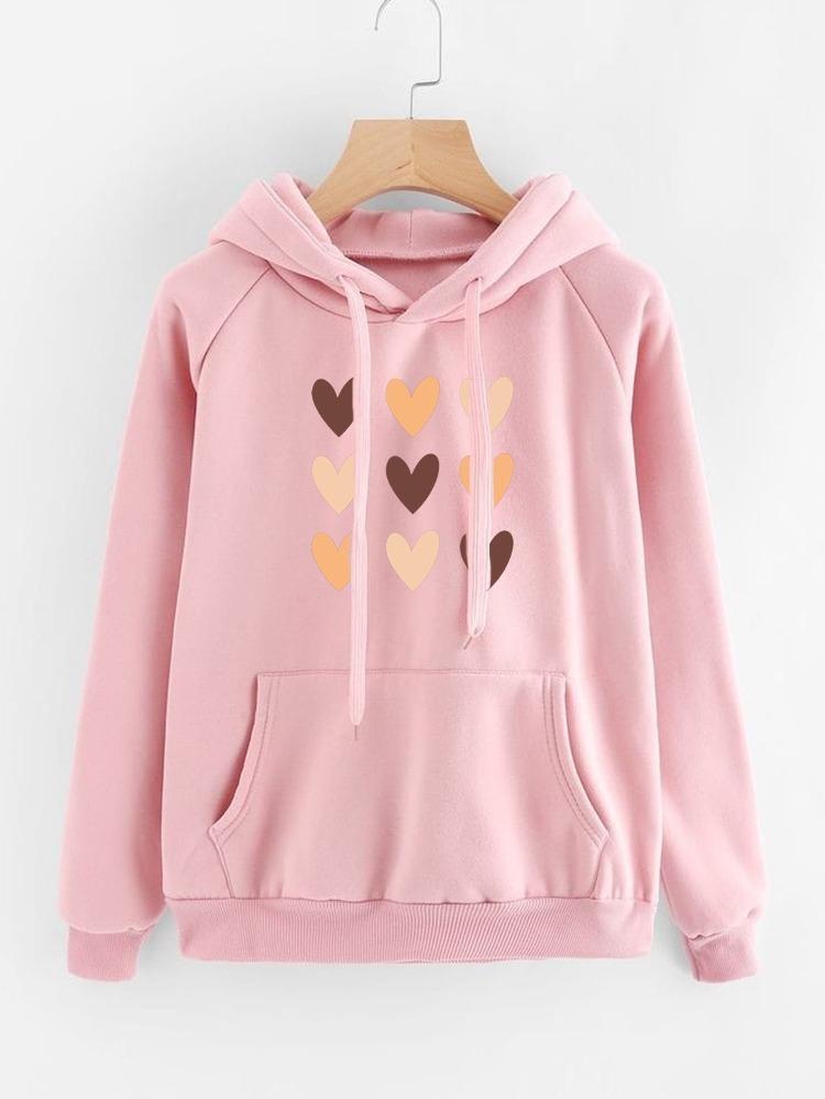 Women's Stitched Cotton Printed Hoodie