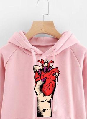 Women's Stitched Stylish Printed Hoodie
