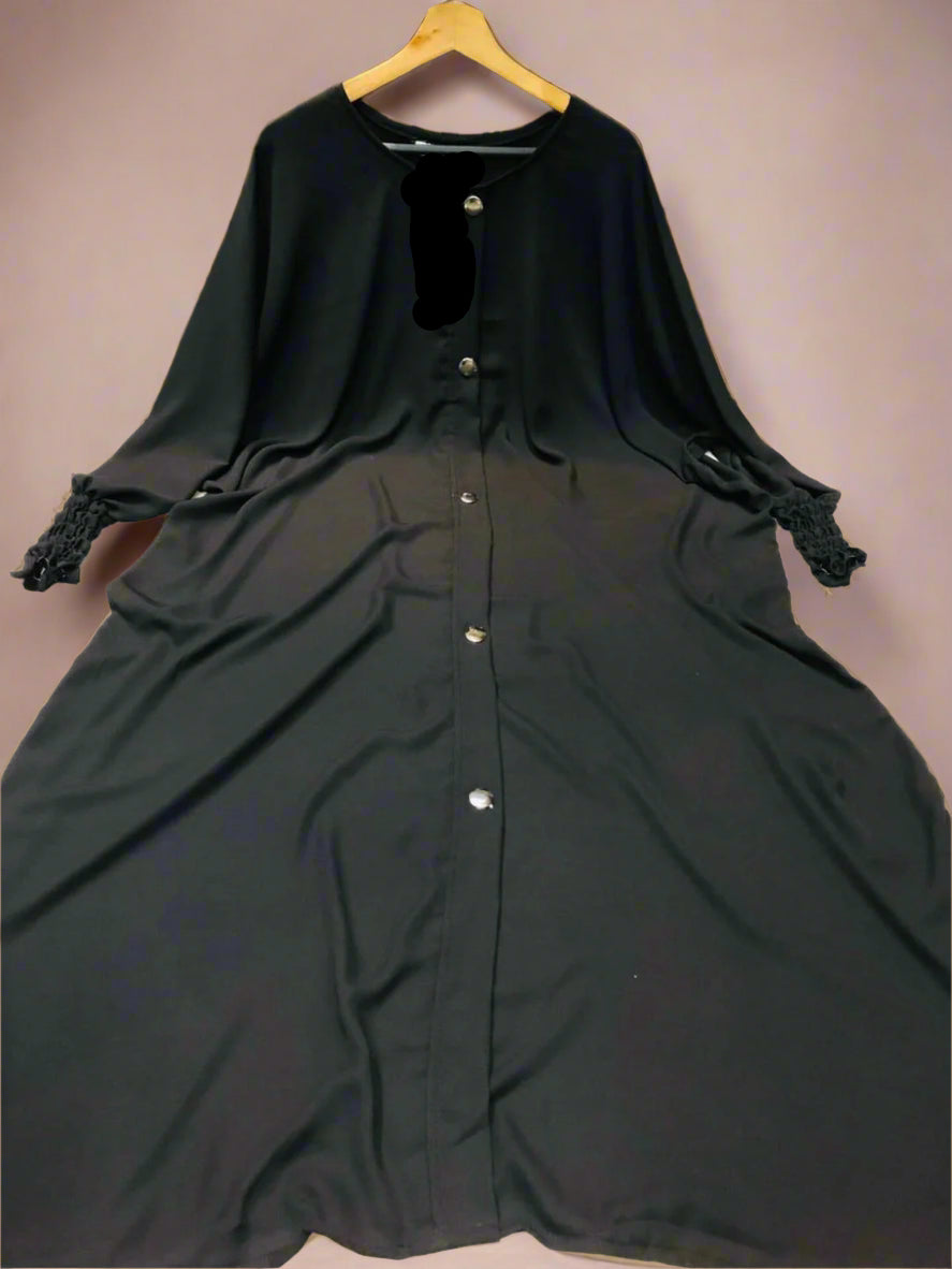 Women's Georgette Full Abaya – Elegant Classic Black Design