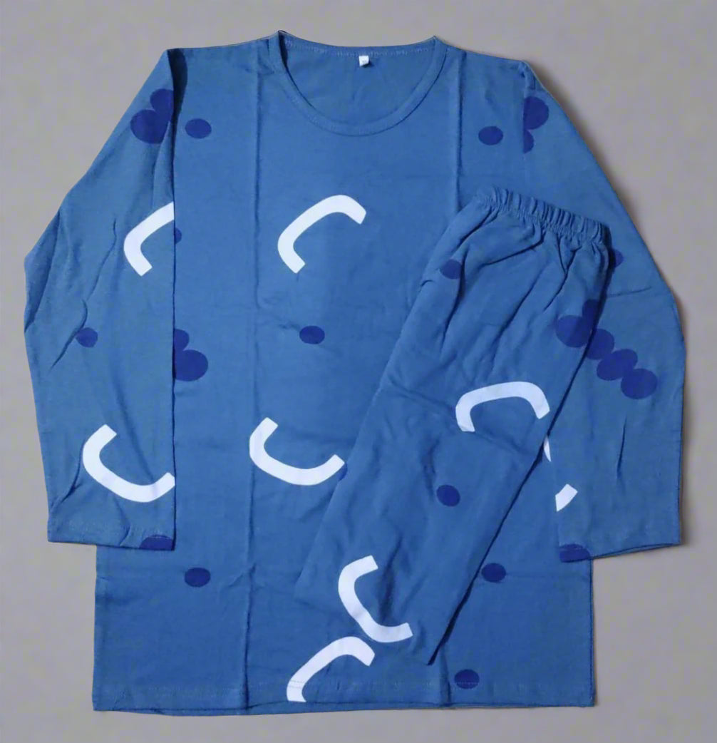 2 Pcs Women's Stitched Cotton Jersey Printed Night Suit