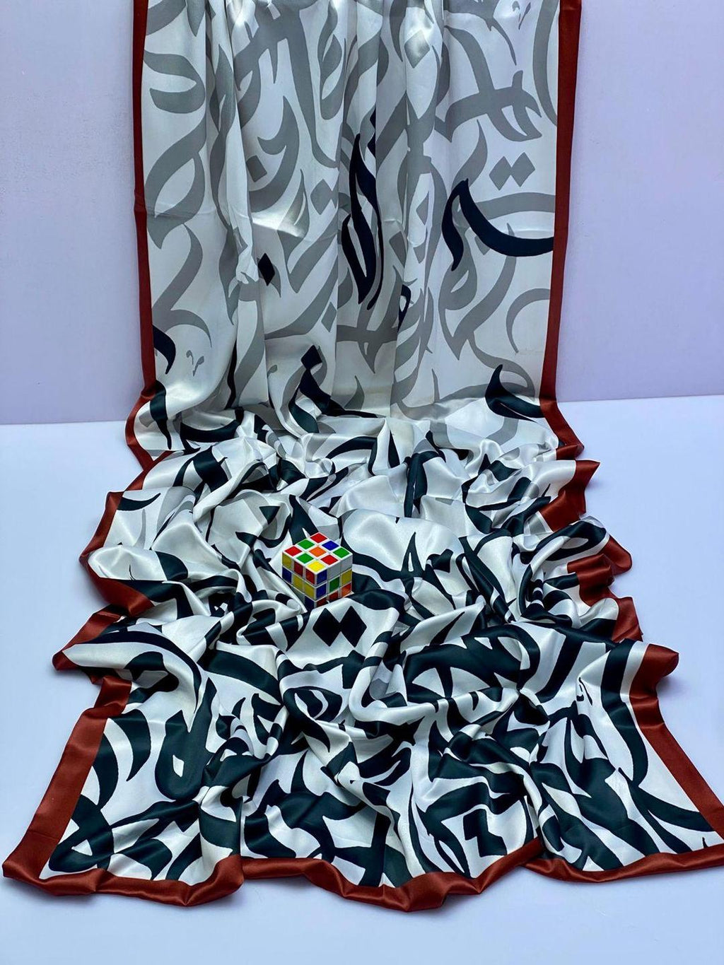 Stunning White Silk Dupatta – Elegant Digital Print
