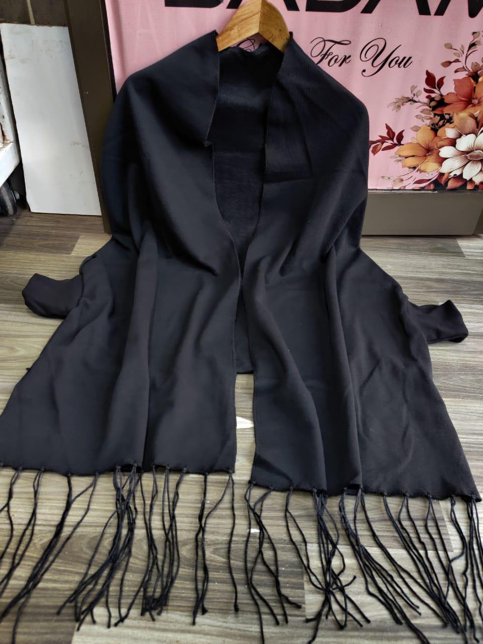 Luxurious Black Fleece Shawl