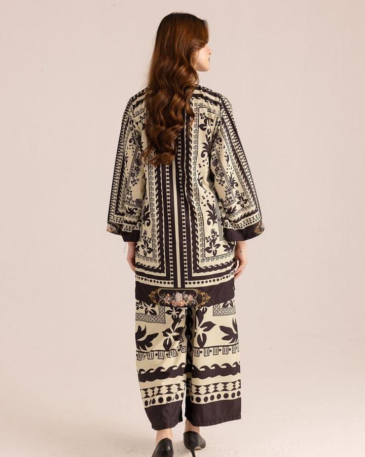 2 Pcs Women's Stitched Swiss Lawn Printed Co-Ord Set