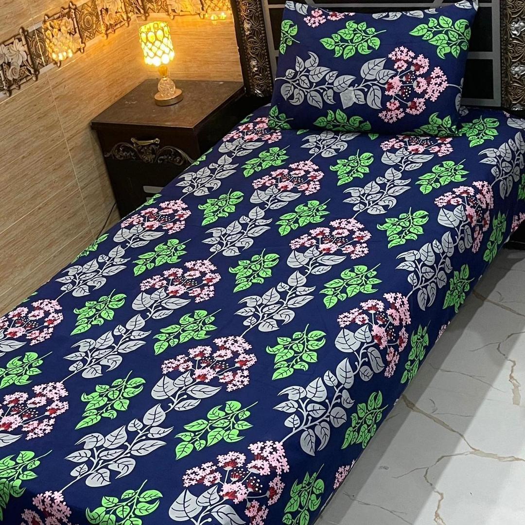 4 Pcs Crystal Cotton Printed Single Bedsheet