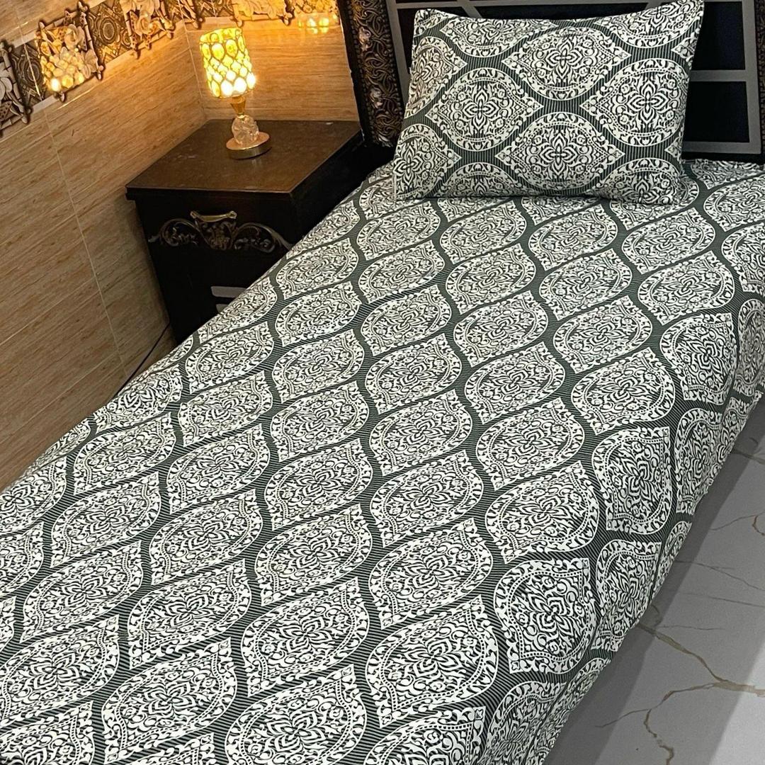 4 Pcs Crystal Cotton Printed Single Bedsheet