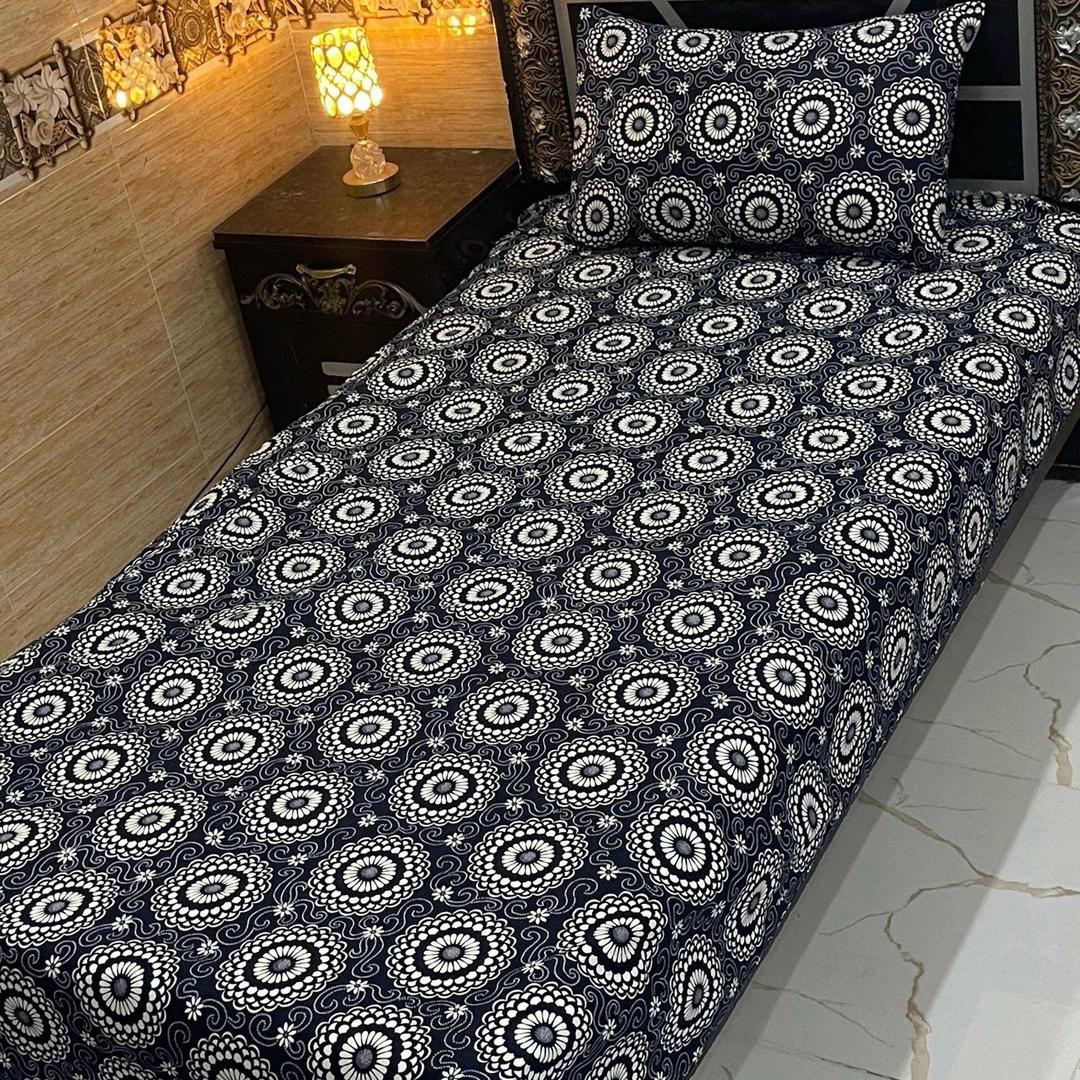 4 Pcs Crystal Cotton Printed Single Bedsheet