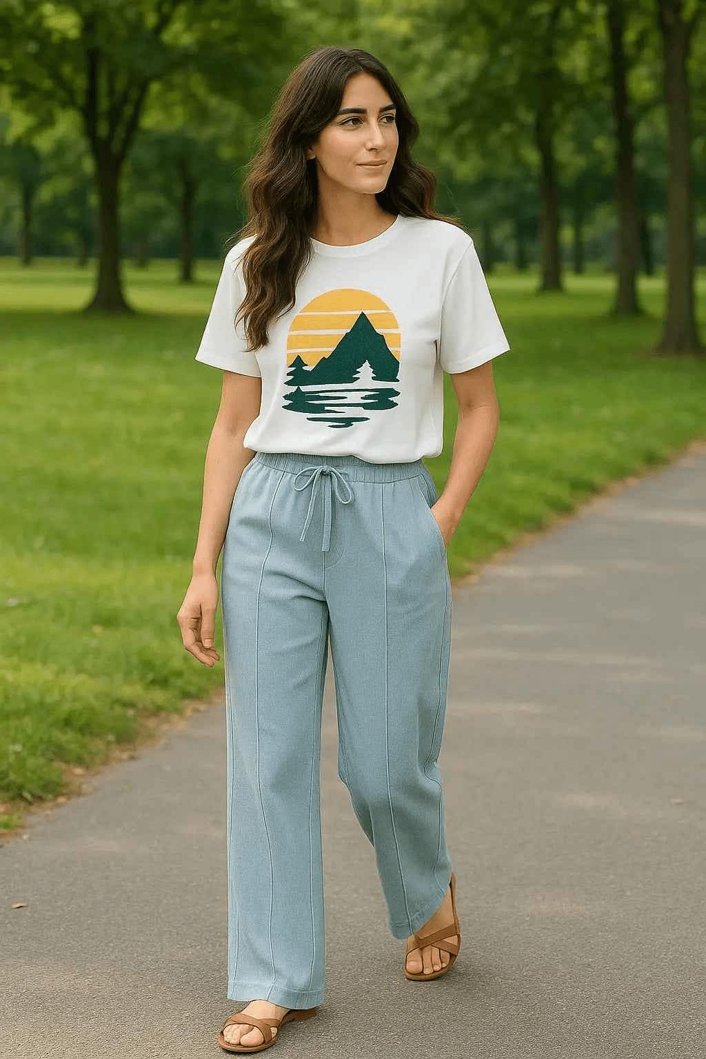 Cloud Mist Relaxed Trousers – Comfortable Everyday Cotton Pants