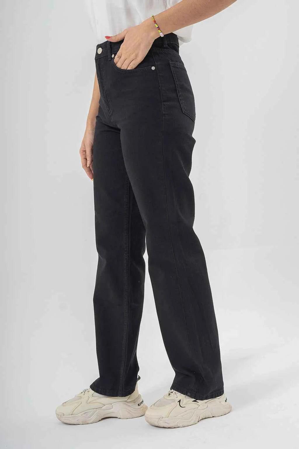 High Waist Black Denim Pants – Chic Everyday Style