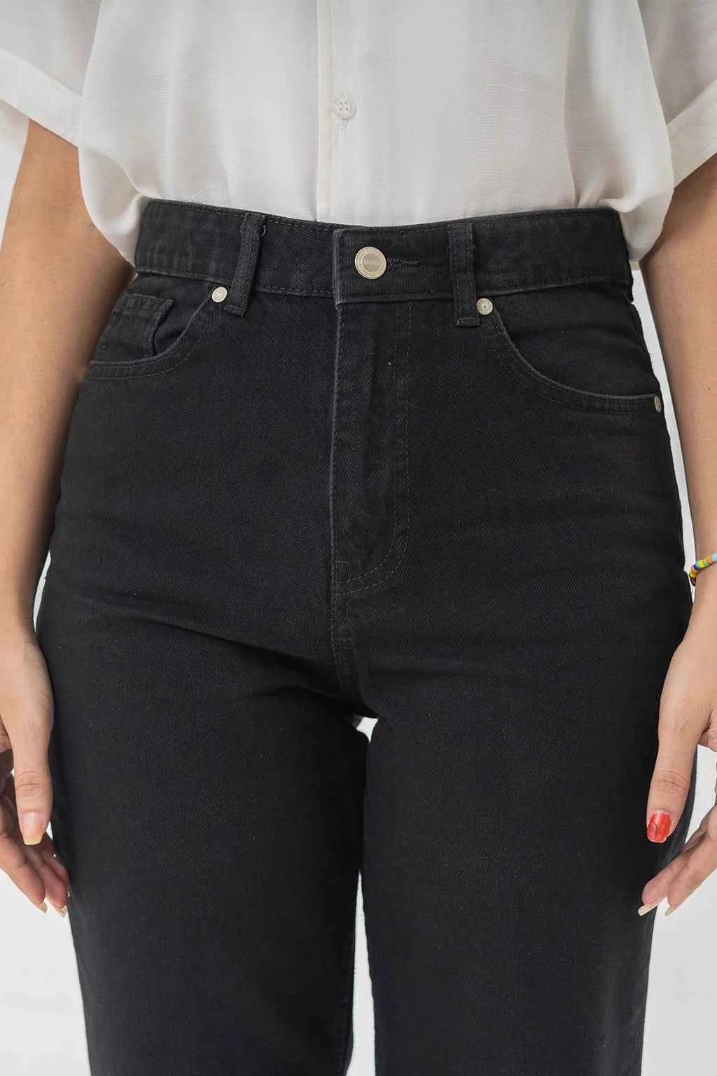 High Waist Black Denim Pants – Chic Everyday Style