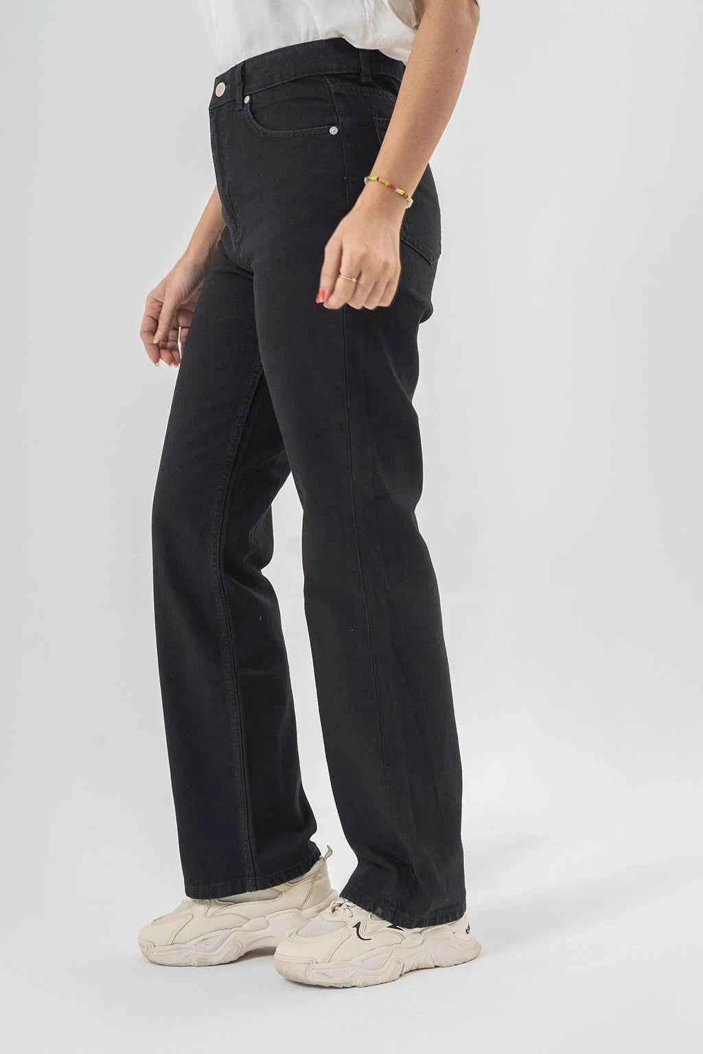 High Waist Black Denim Pants – Chic Everyday Style
