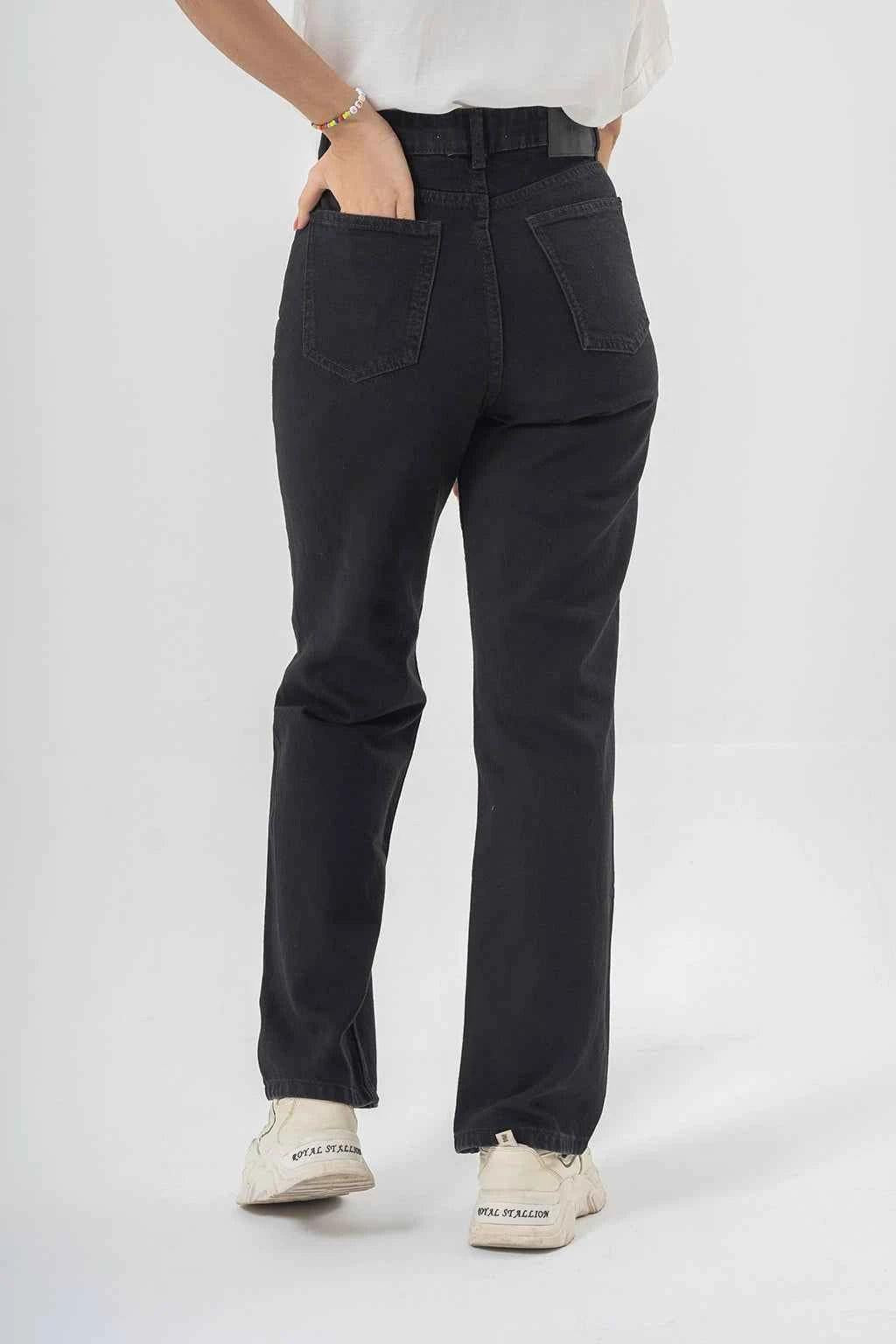 High Waist Black Denim Pants – Chic Everyday Style