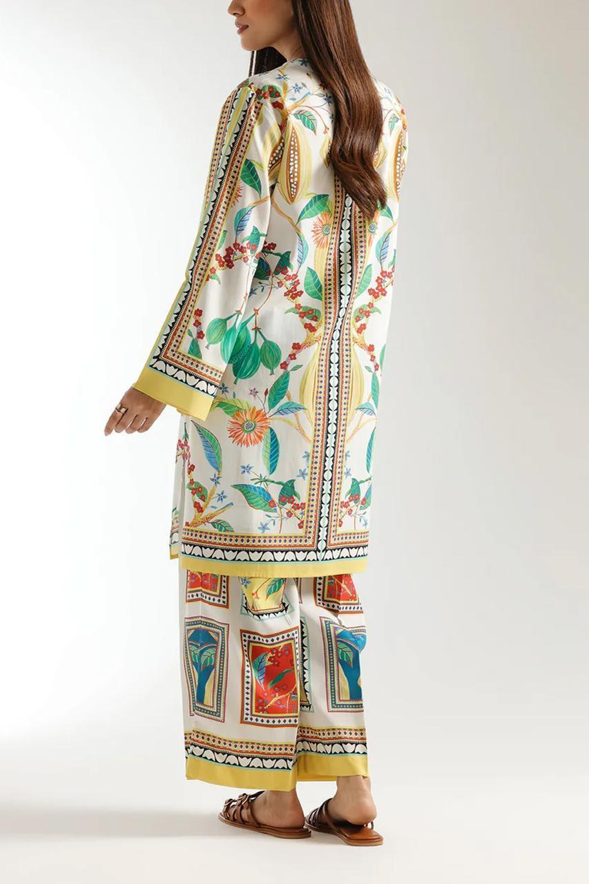 Stylish Women's 2 Pcs Stitched Printed Shirt & Trouser Set