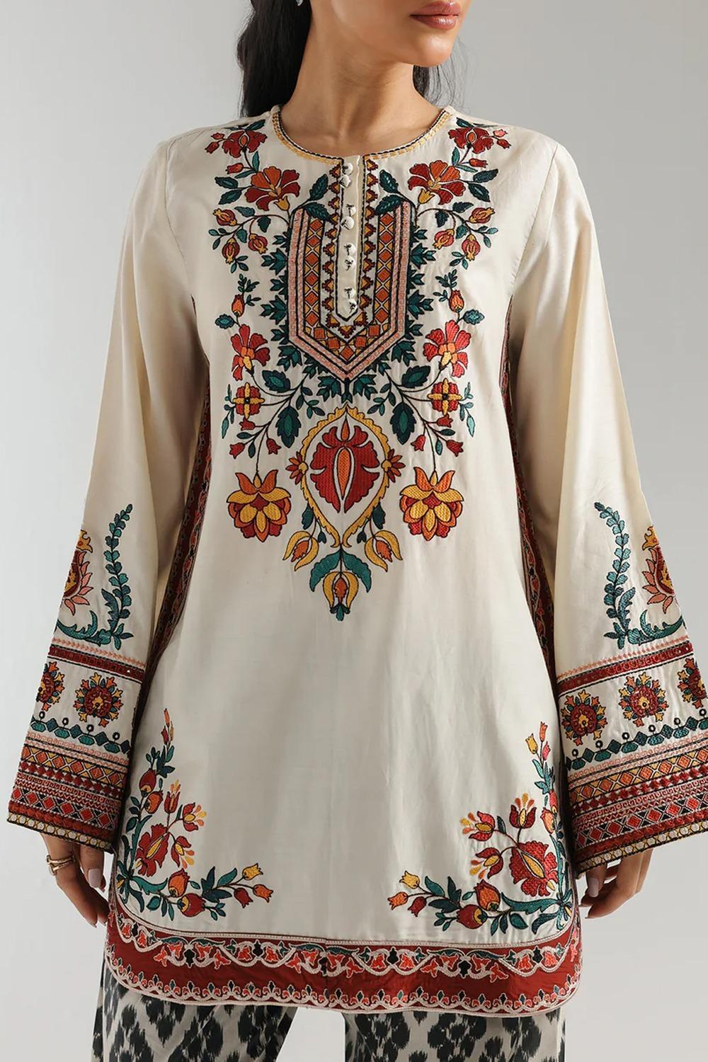 Stylish Women's Stitched 2 Pcs Printed Shirt and Trouser Set