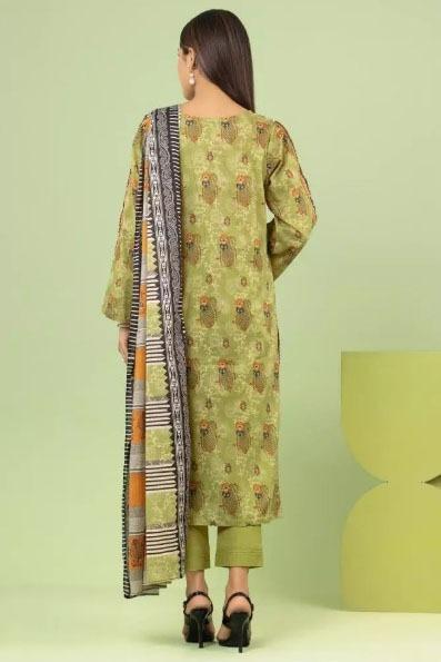 3 Pcs Women's Unstitched Khaddar Printed Suit