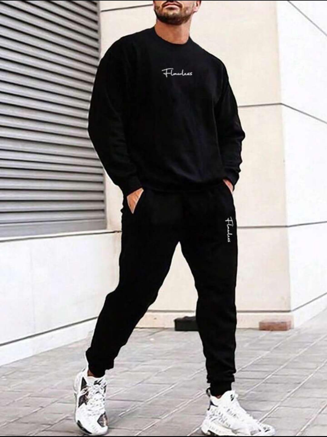 2 Pcs Unisex Dri-Fit Printed Sweatshirt & Track Suit