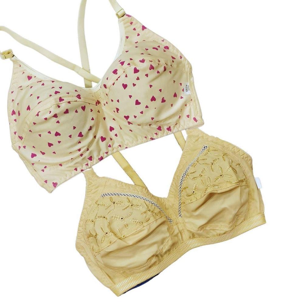 Cotton Embroidered Bras – Pack of 2
