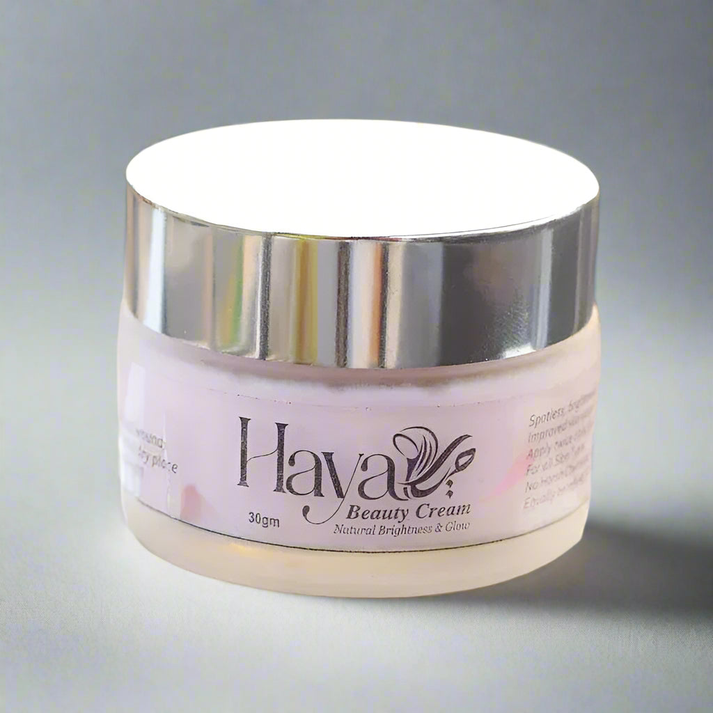 Jar of Hava Beauty Cream on a neutral background