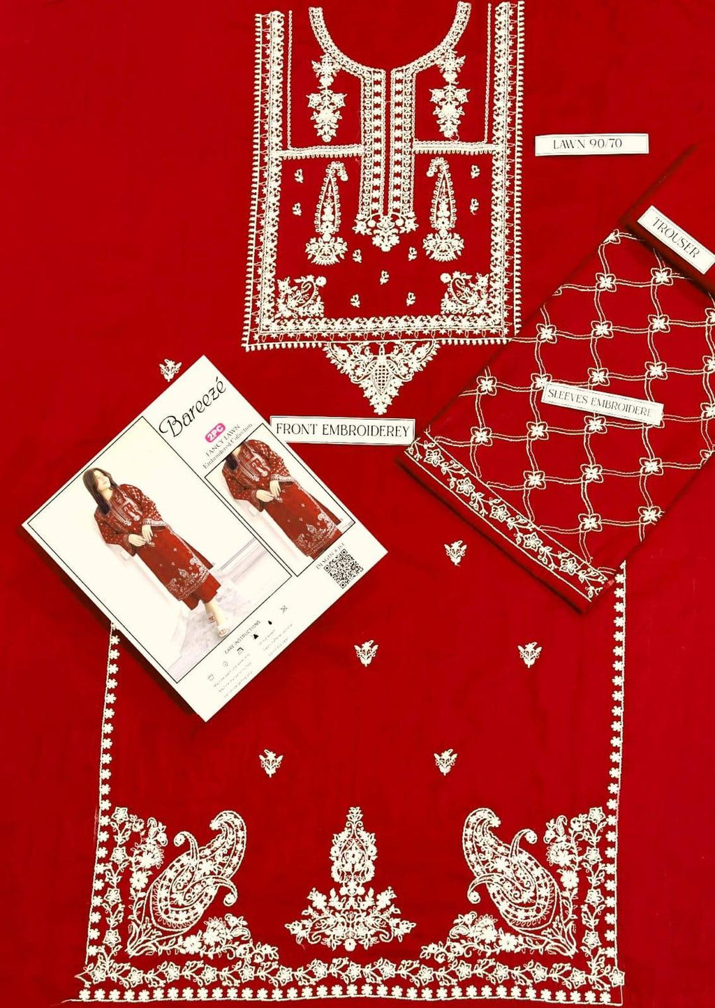 2 Pcs Women's Unstitched Embroidered Suit