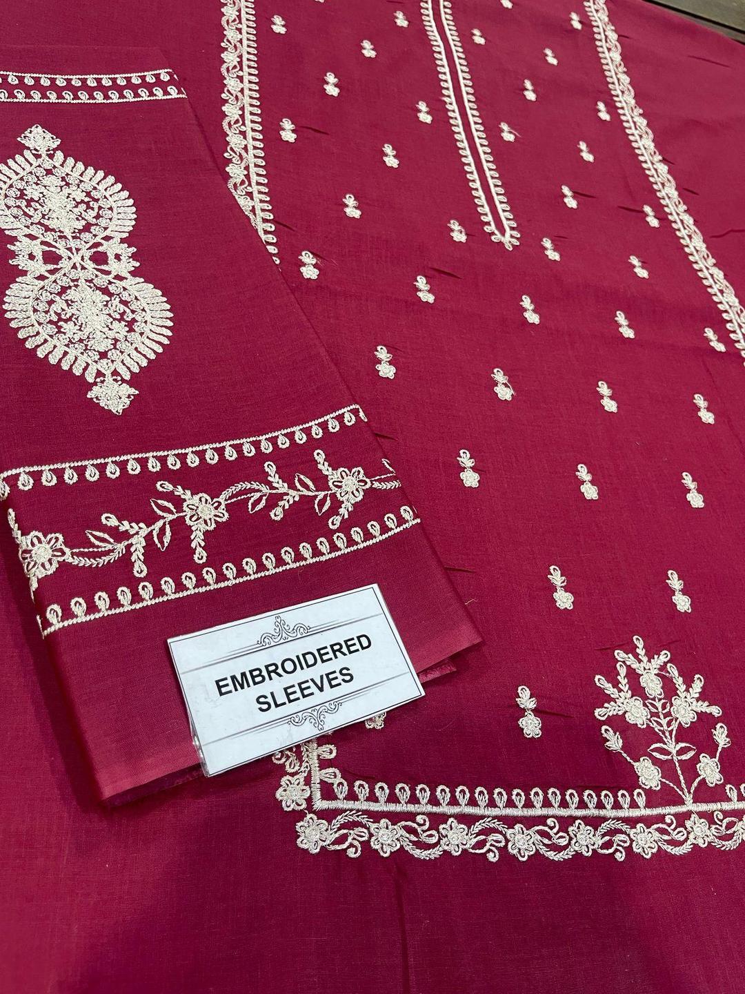2 Pcs Women's Unstitched Embroidered Suit