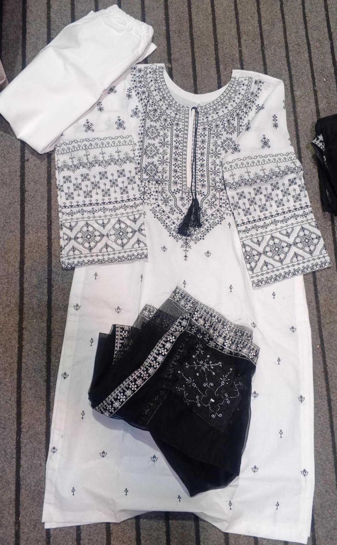 Elegant Women's Stitched Embroidered Cotton Suit