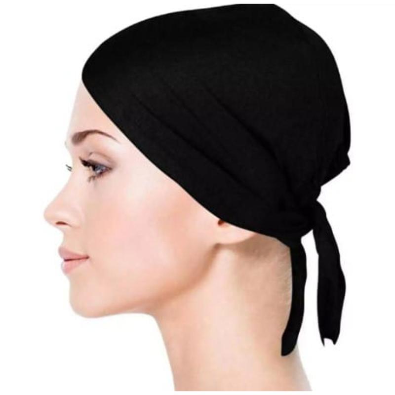 Black Jersey Hijab Cap – Soft & Comfortable Underscarf