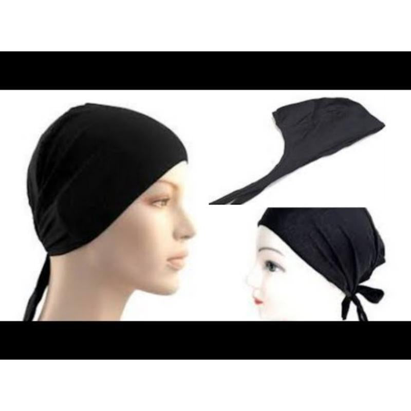Black Jersey Hijab Cap – Soft & Comfortable Underscarf