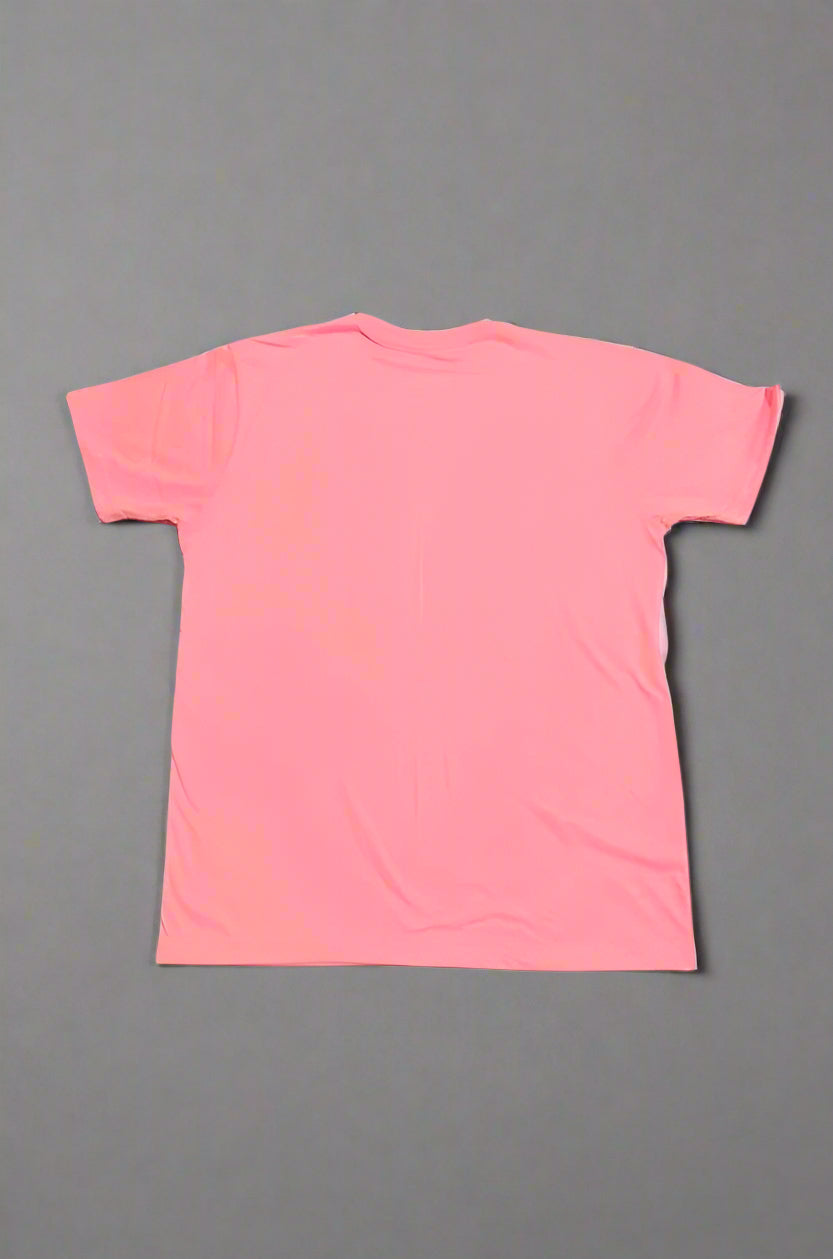 Pink t-shirt on a gray background