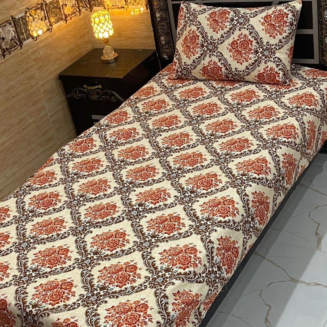 4 Pcs Crystal Cotton Printed Single Bedsheet