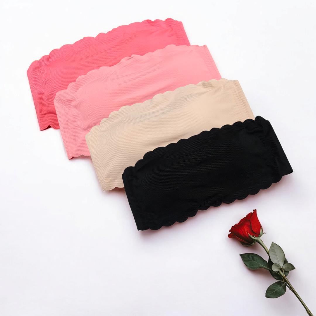 Comfortable Multicolor Strapless Padded Bra – Lightweight Malai Fabric